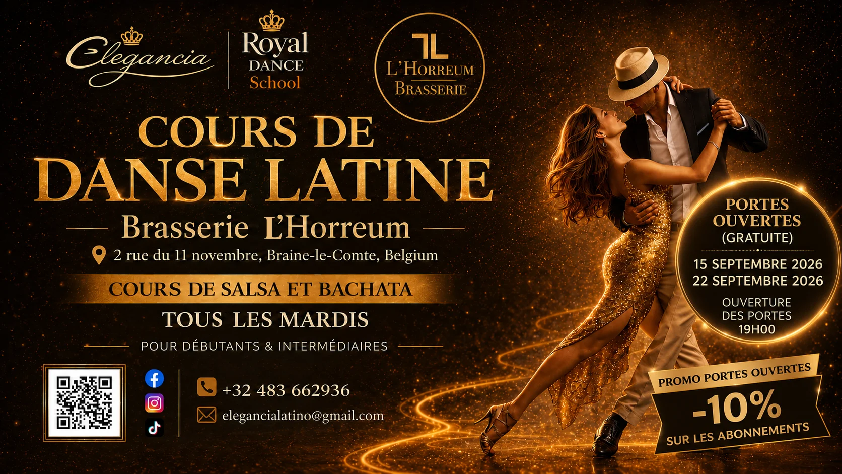Soirée dansante sous les lumières dorées — Elegancia Dance & Event